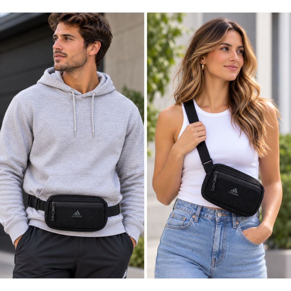 Adidas Air-mesh Waist Pack Fanny Pack Belt Bag Crossbody Core Black